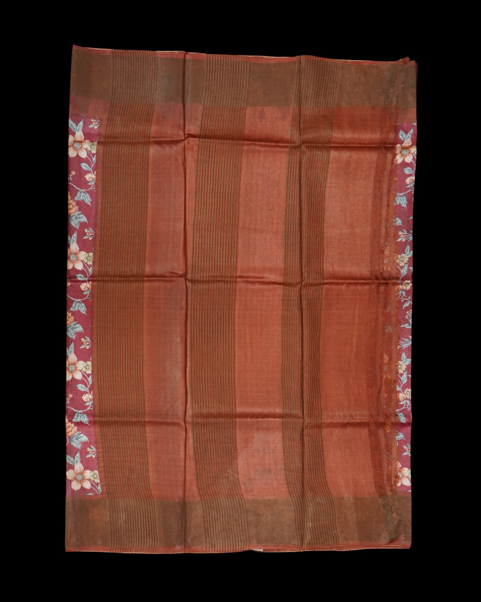 Floral Print Mangalgiri Tussar Silk Saree