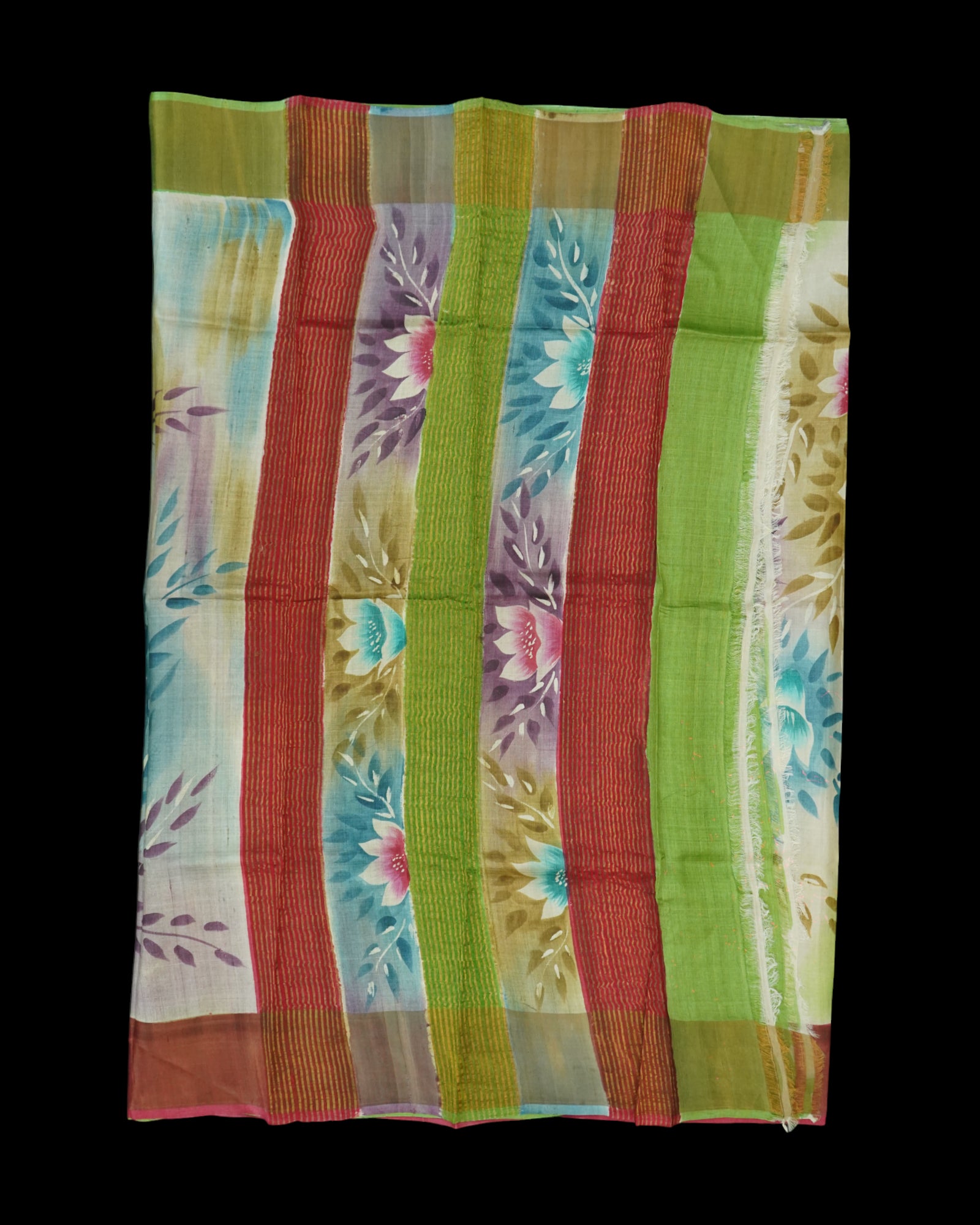 Floral Mangalgiri Tussar Silk Saree
