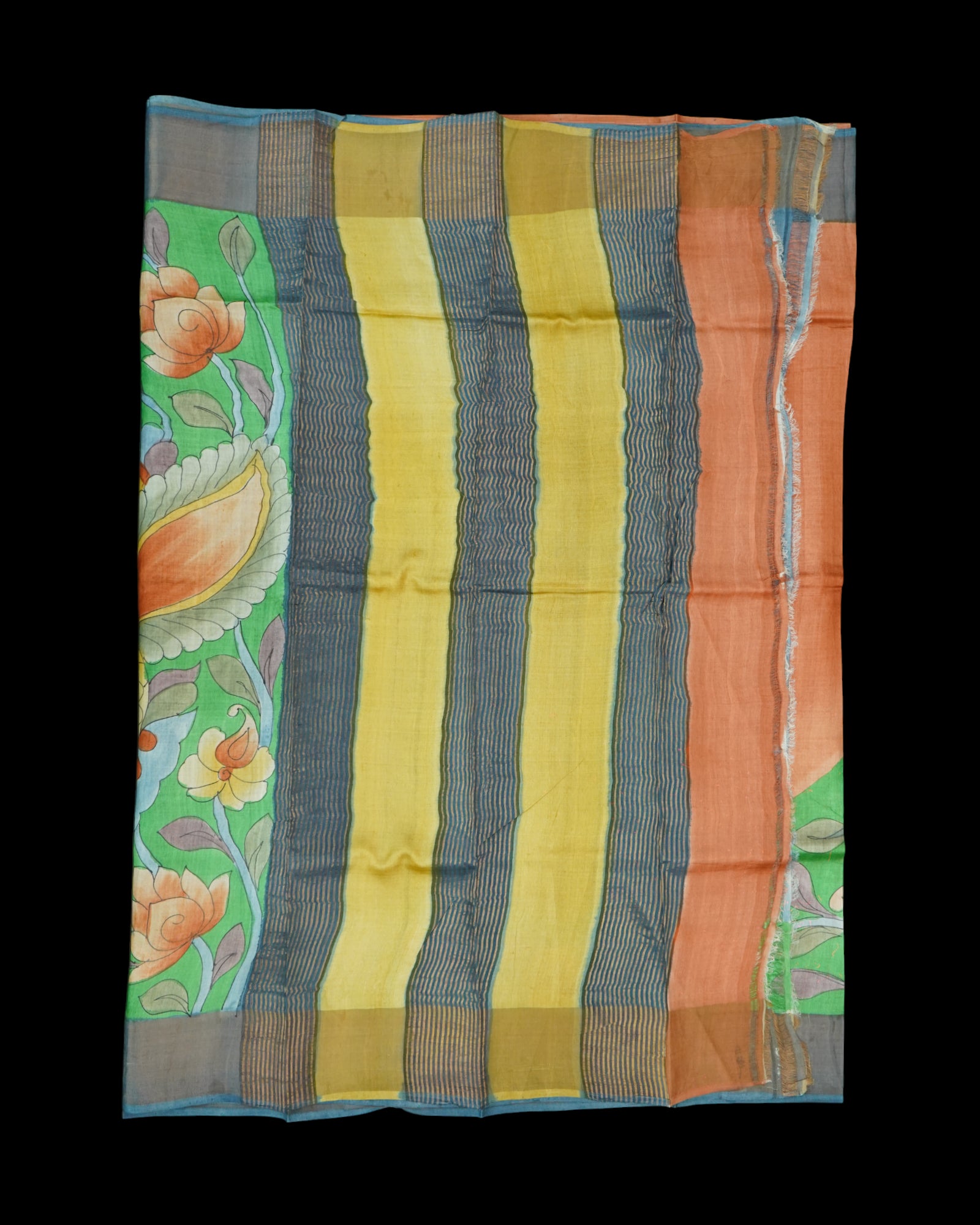 Multicolor Floral Mangalgiri on Luxurious Tussar Silk