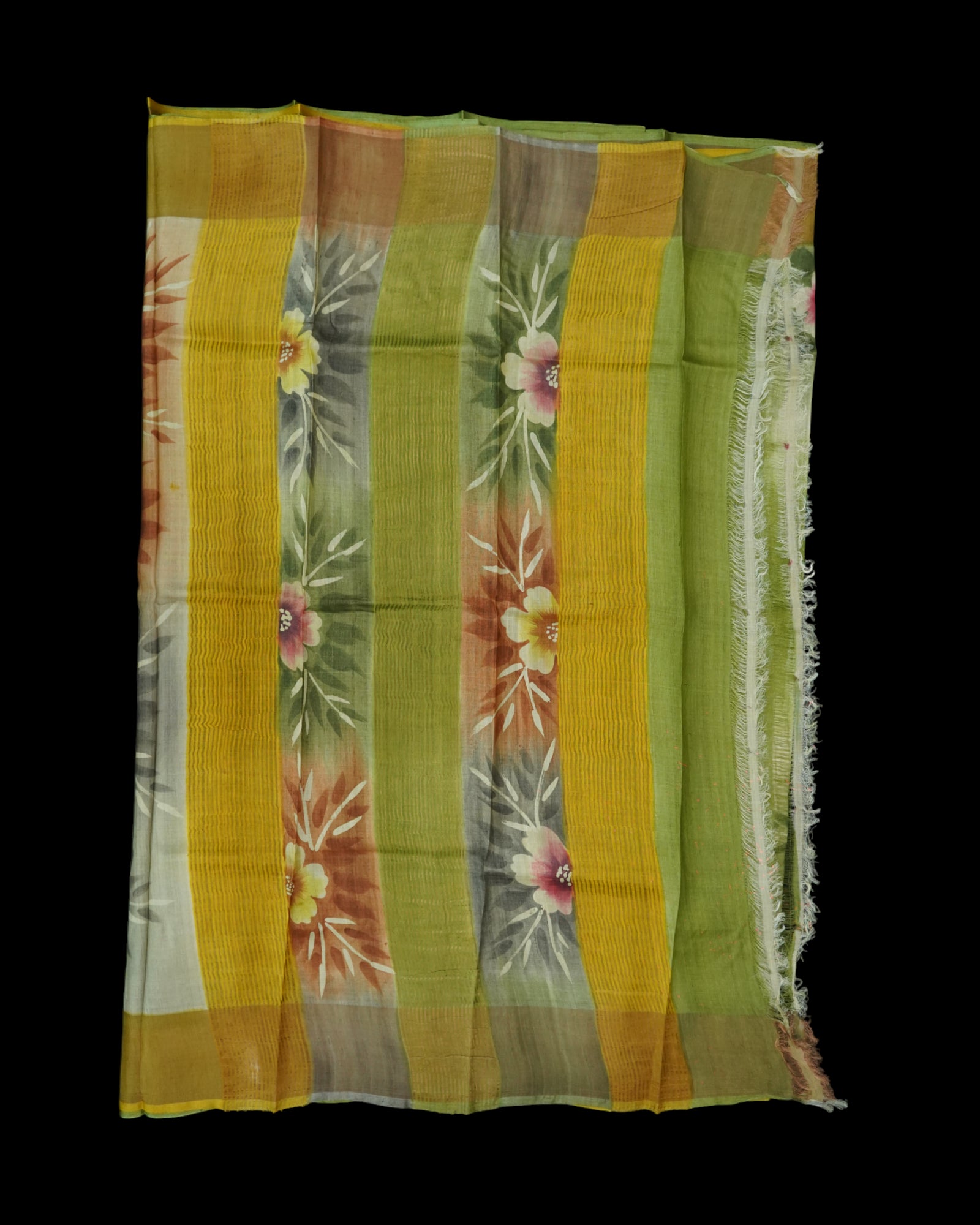 Cream Tussar Silk Mangalgiri Saree
