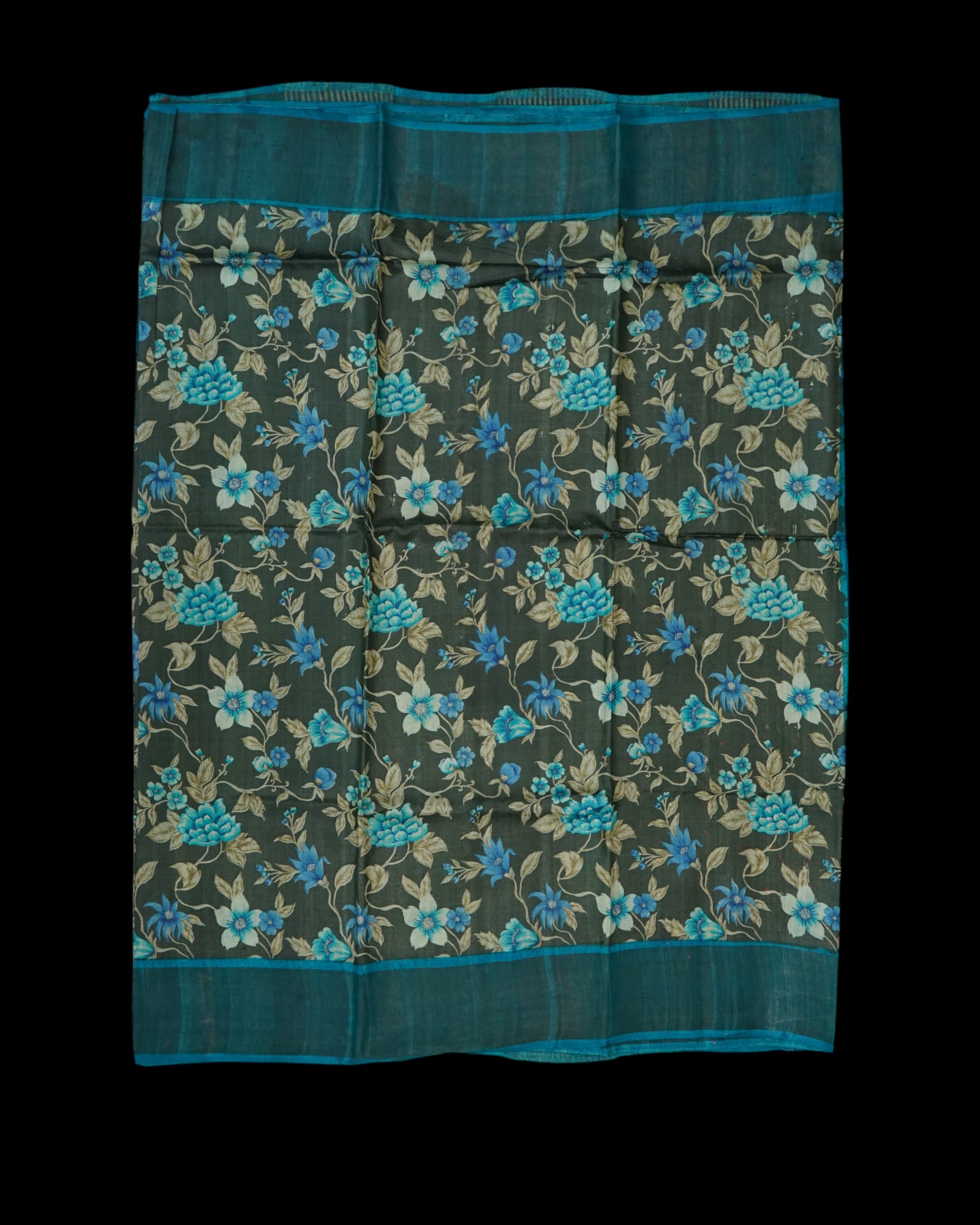 Floral Tussar Silk Mangalgiri Saree