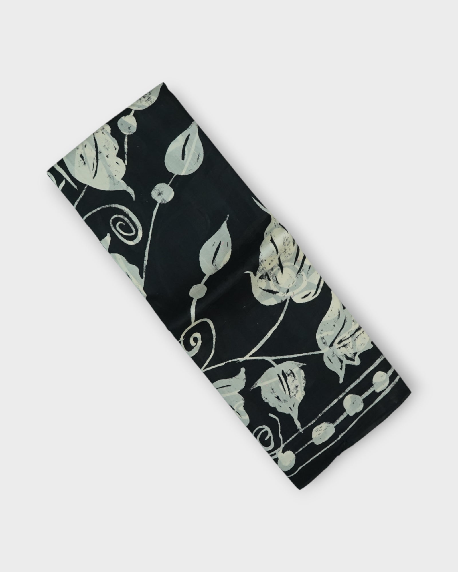 Black Tussar Silk Mangalgiri Floral Saree
