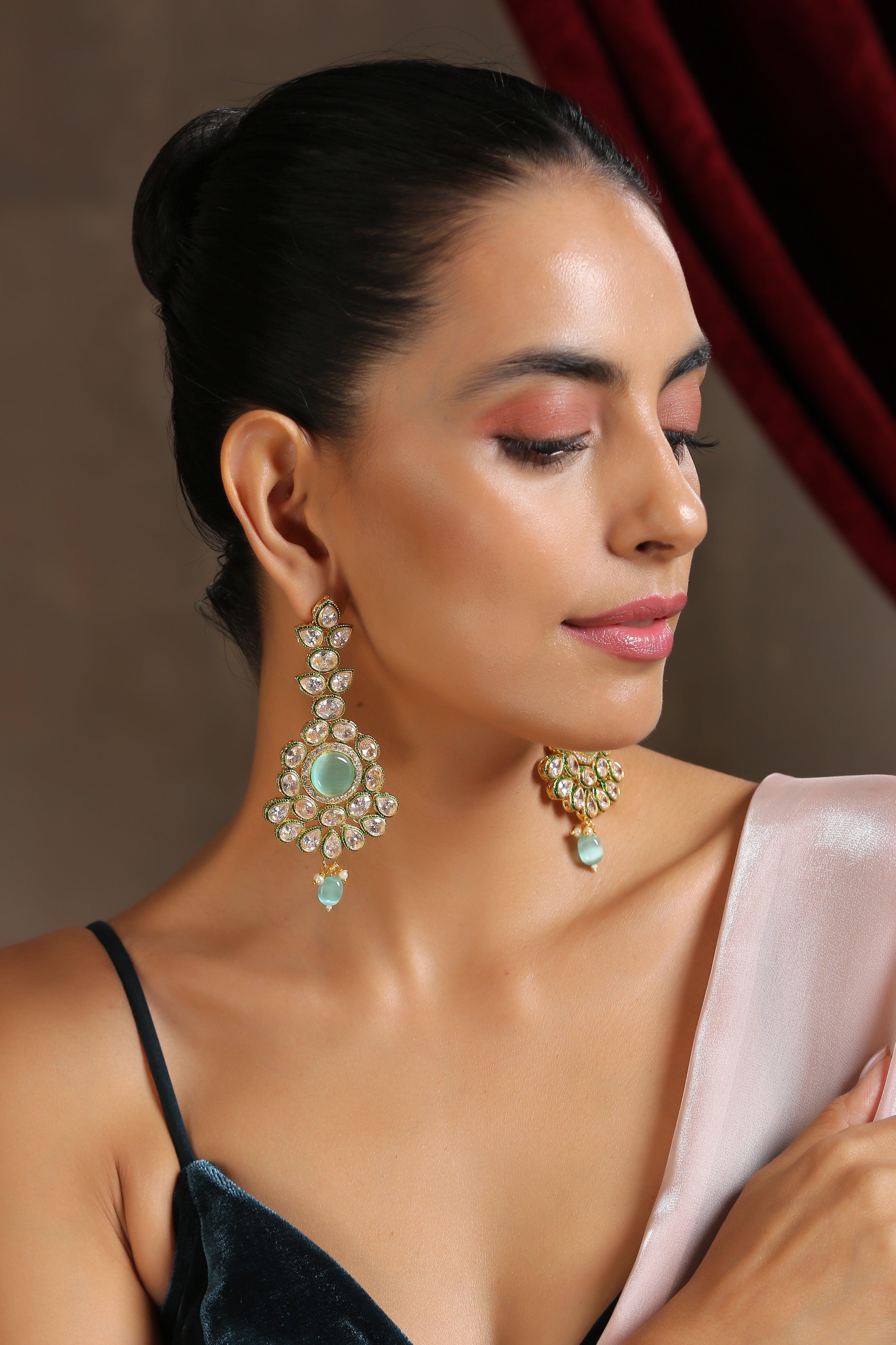 Enchanted Ivy Kundan Danglers - Dyulokha