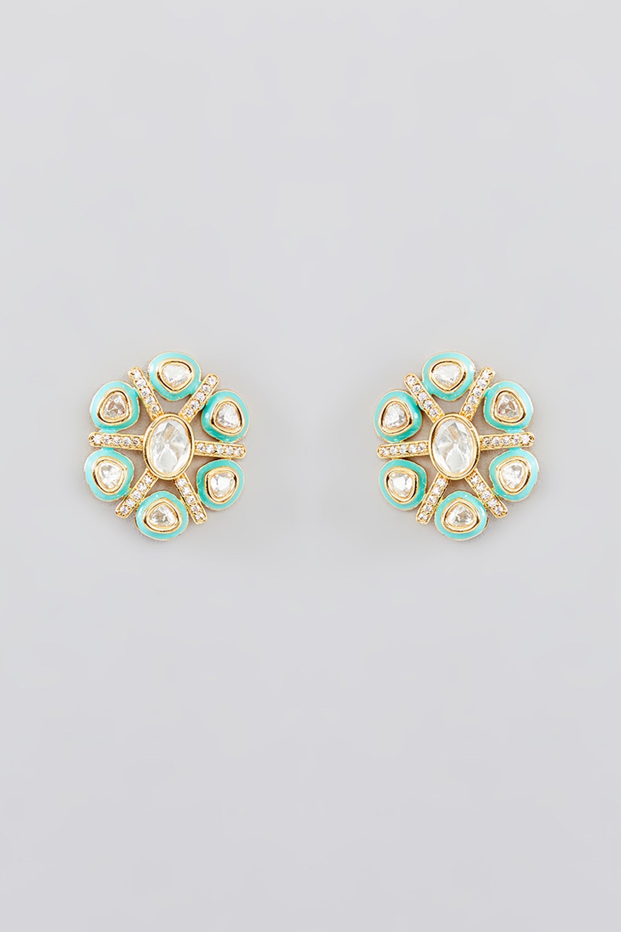 Festive Polki, Turquoise & Pearl Necklace Set