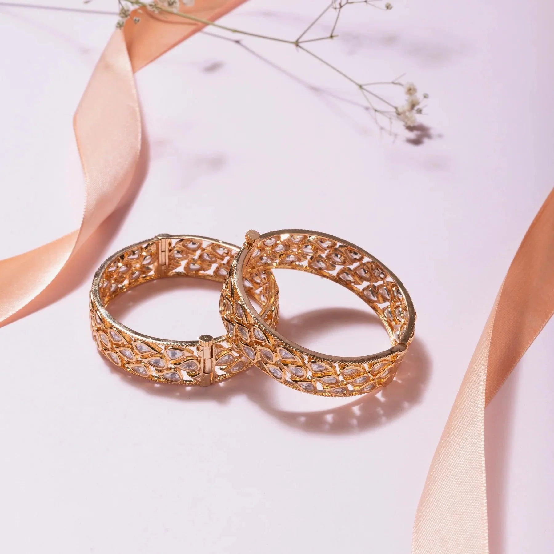 Opulent Kundan Polki Bangles - Dyulokha