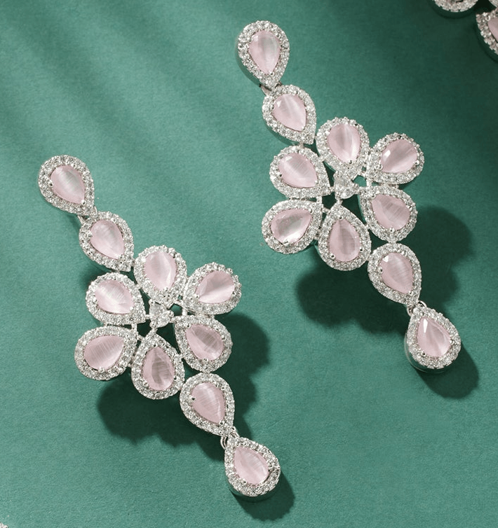 Graceful Pink Symphony Neckace Set - Dyulokha