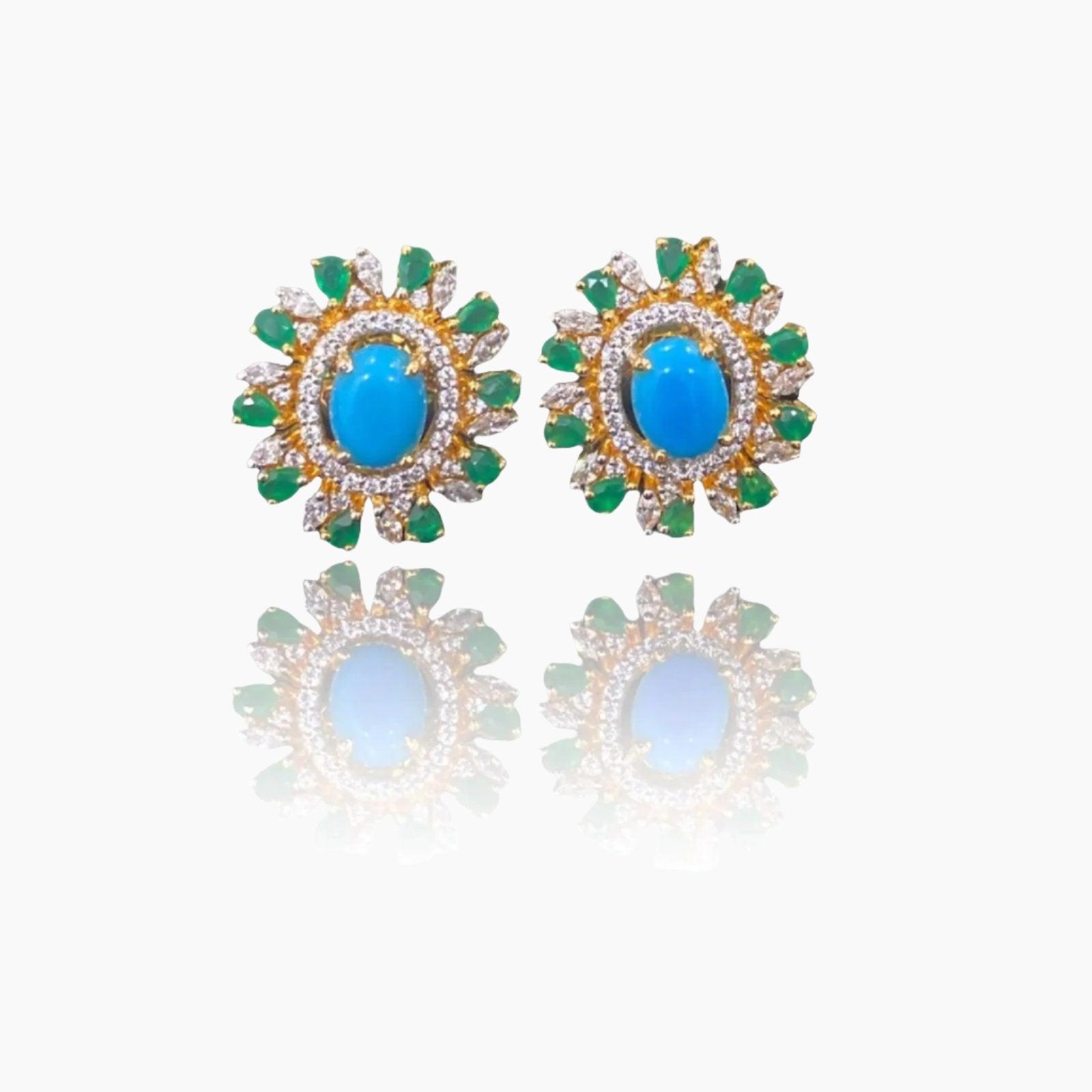 Turquoise Treasured Earrings - Dyulokha