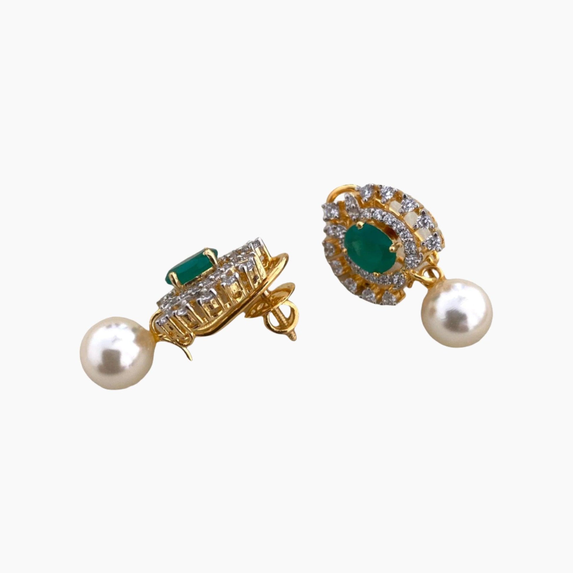 Crimson Onyx & Pearl Drop Earrings - Dyulokha
