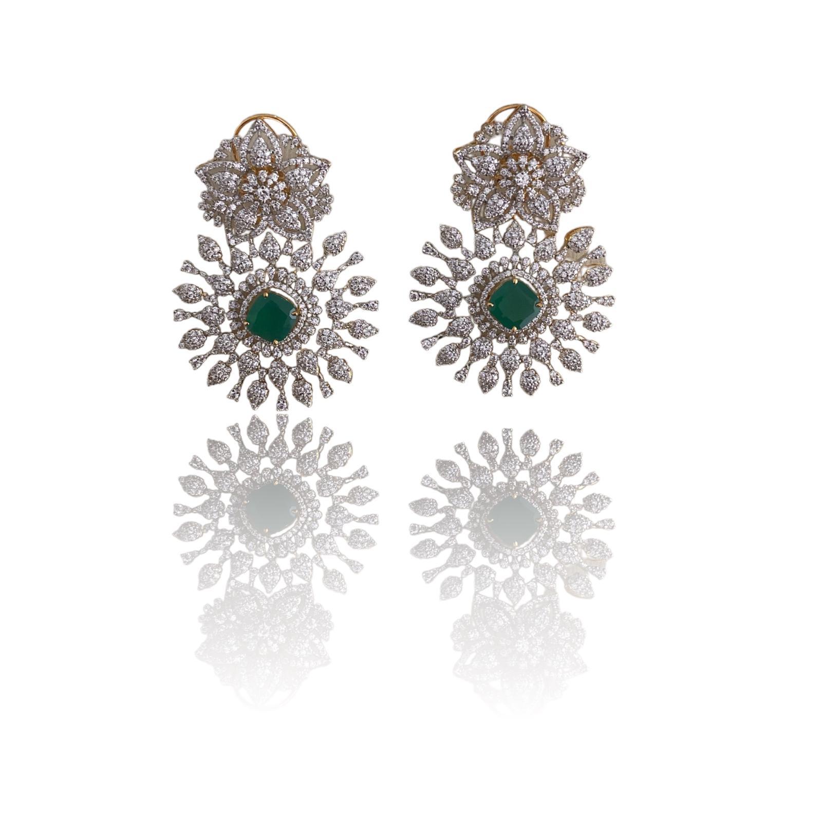 Floral Radiance Diamond Earrings - Dyulokha