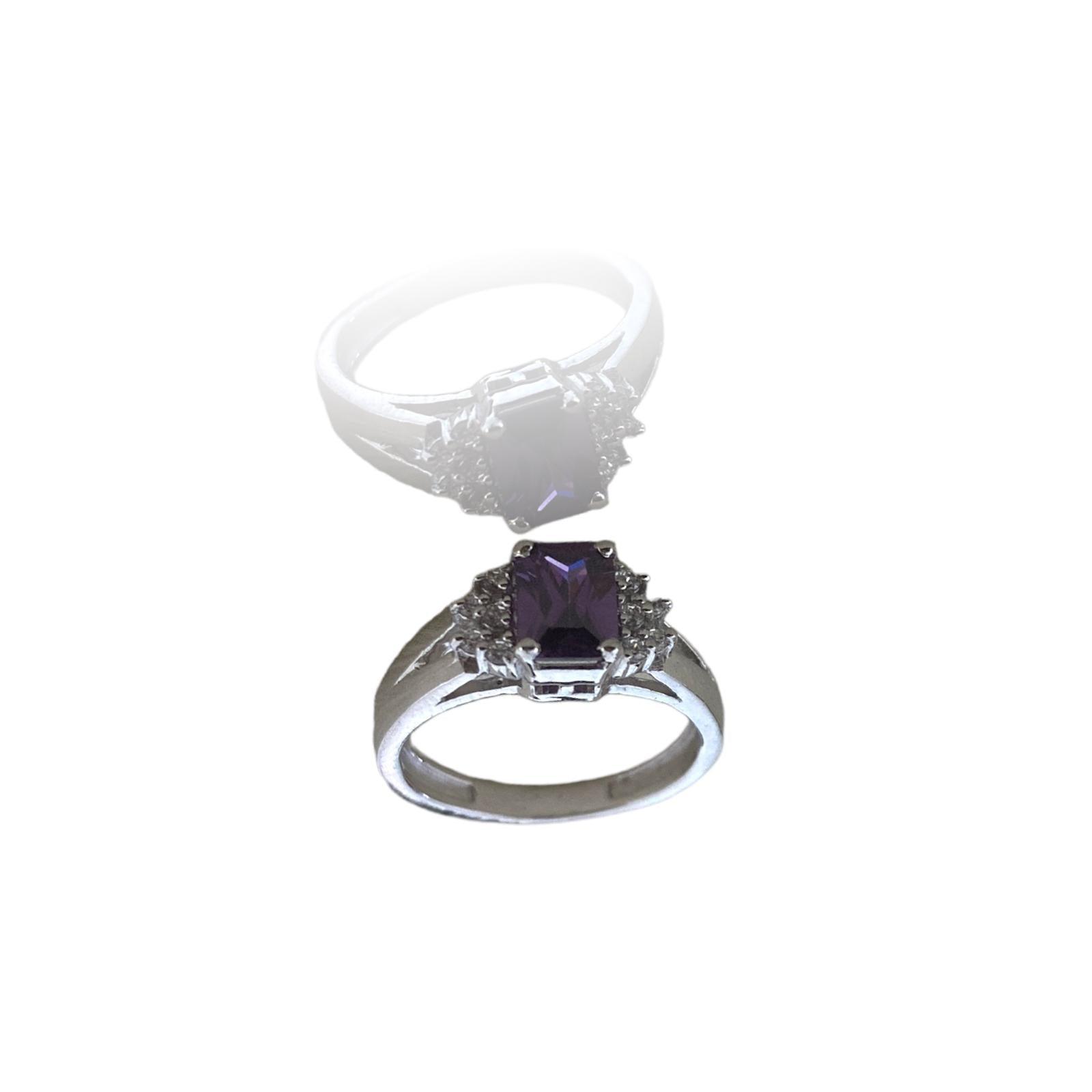 Amethyst CZ Sparkle Ring - Dyulokha