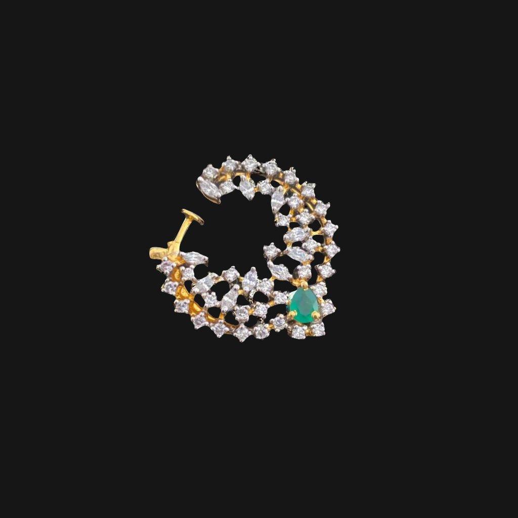 Enchanting Emerald Nose Ring - Dyulokha
