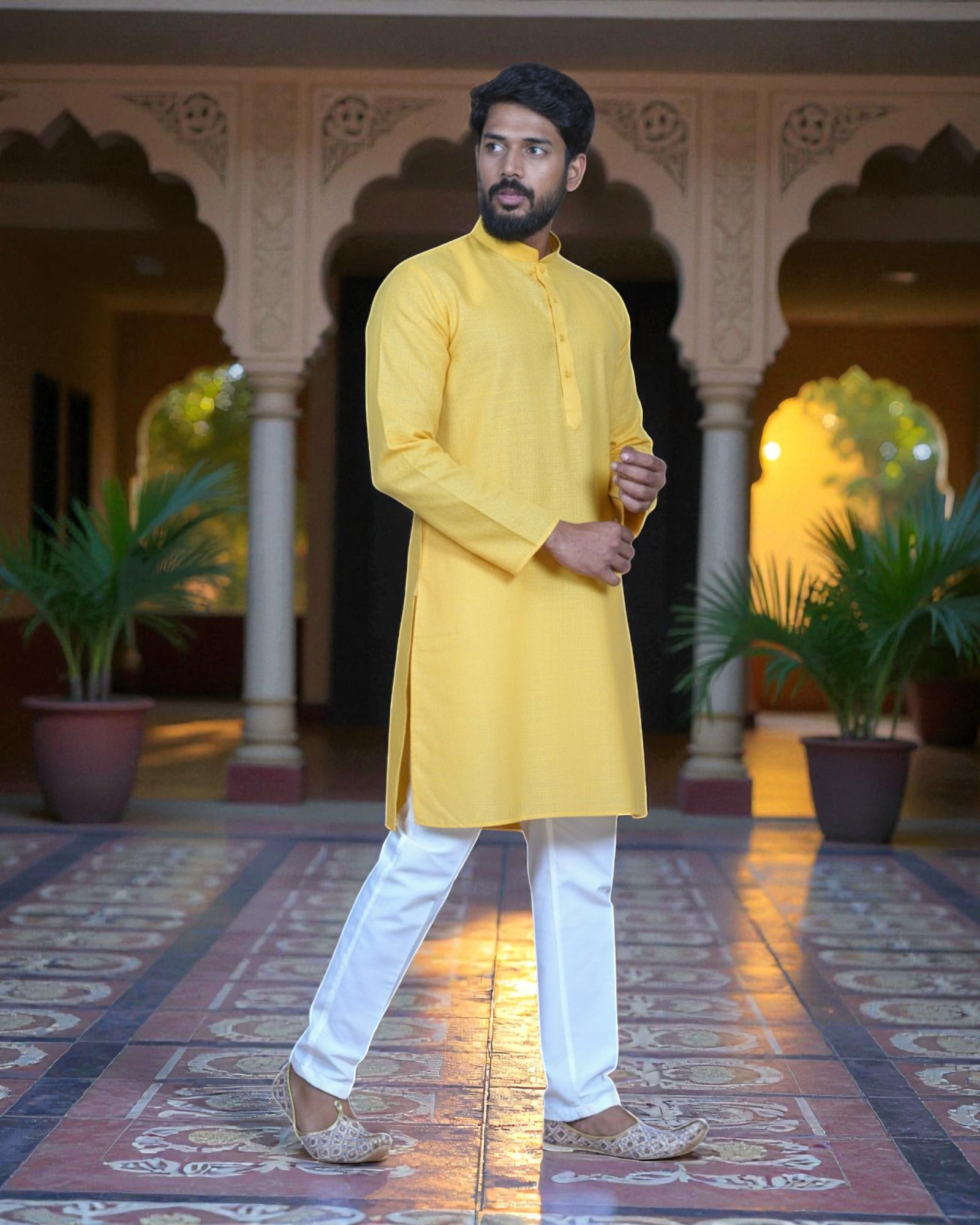 Cotton Plain Kurta Pajama Set