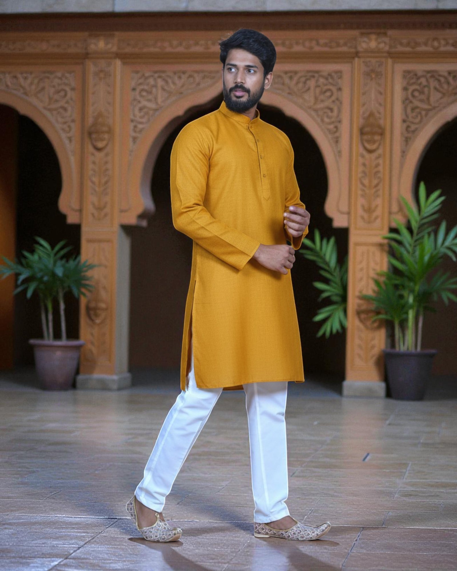 Cotton Plain Kurta Pajama Set
