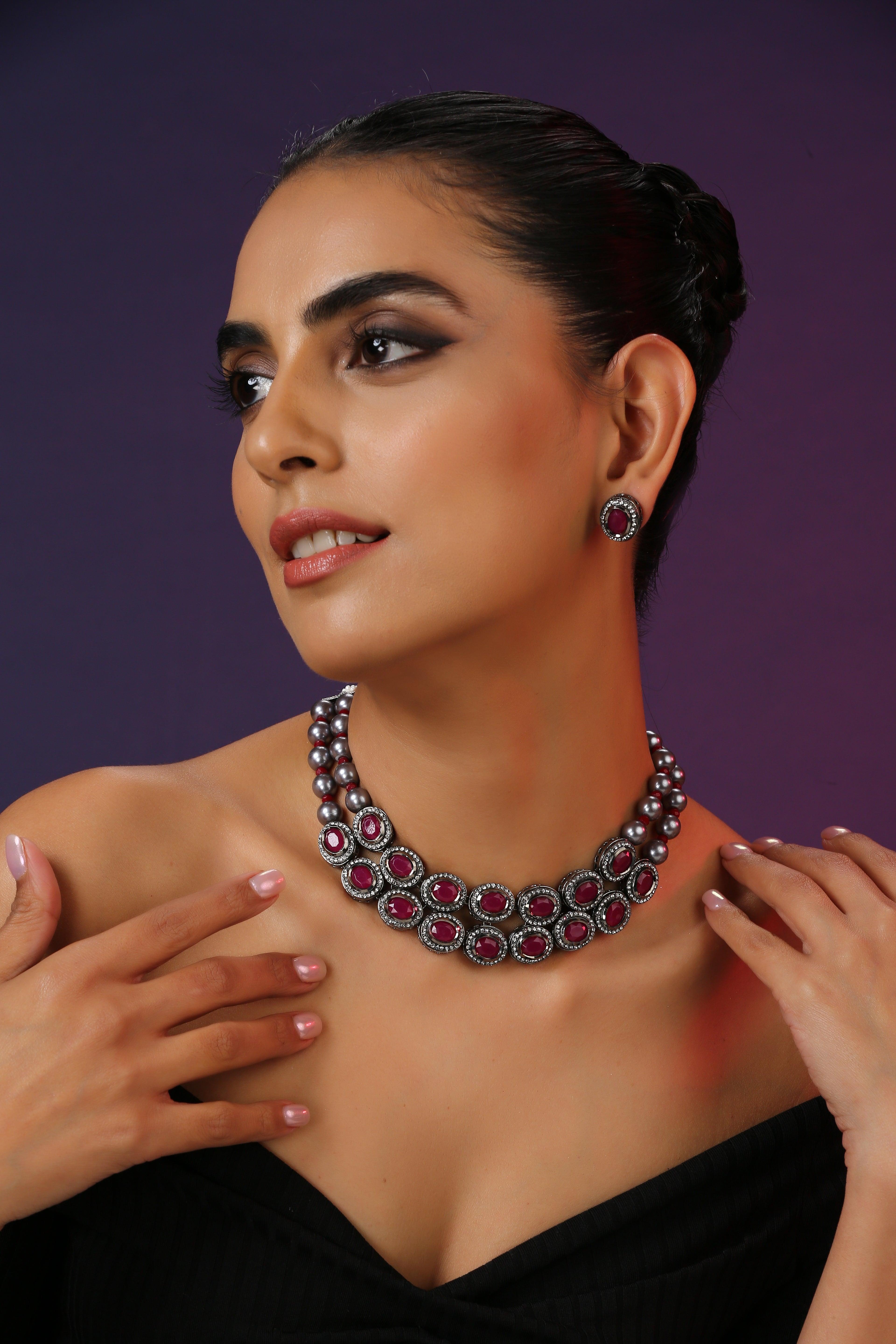 Purple Majesty Choker Set - Dyulokha